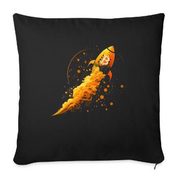 Bitcoin Rocket - Sofa pillowcase 17,3'' x 17,3'' (45 x 45 cm) - black - Front