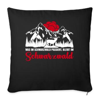 Schwarzwald Wandern Bollenhut - Sofakissenbezug 45 x 45 cm - Schwarz - Vorne