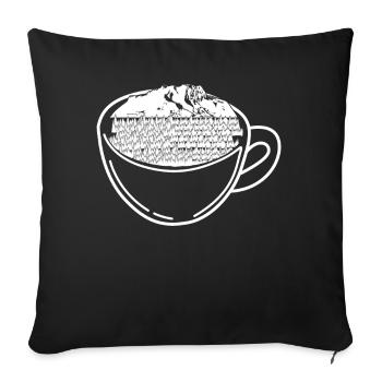 Zugspitze and coffee - Sofa pillowcase 17,3'' x 17,3'' (45 x 45 cm) - black - Front