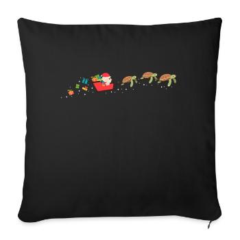 Sea Turtle Tortoise Christmas - Sofa pillowcase 17,3'' x 17,3'' (45 x 45 cm) - black - Front