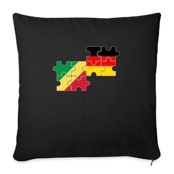 République du Congo Allemagne Drapeau Congolais - Housse de coussin décorative 45 x 45 cm - noir - Devant