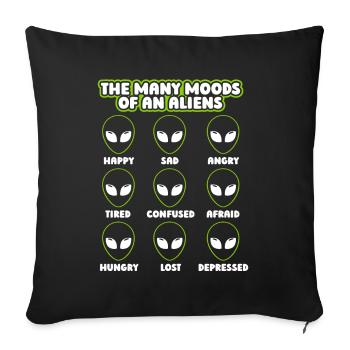 Les nombreuses humeurs d’un OVNI extraterrestre extraterrestre - Housse de coussin décorative 45 x 45 cm - noir - Devant