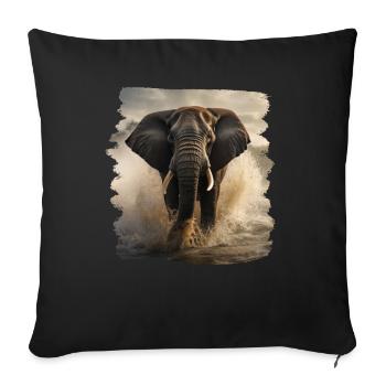Elefanten realistic Elefant - Sofakissenbezug 45 x 45 cm - Schwarz - Vorne