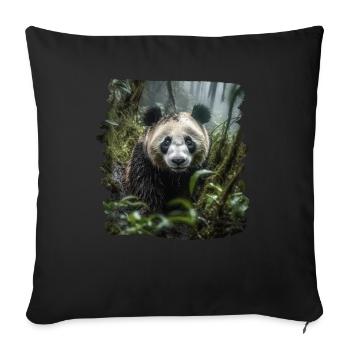 Pandas realistic Panda Giant Panda - Sofa pillowcase 17,3'' x 17,3'' (45 x 45 cm) - black - Front