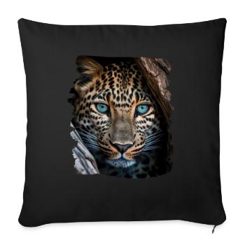 Leoparden Leoparde realistic Leopard - Sofa pillowcase 17,3'' x 17,3'' (45 x 45 cm) - black - Front