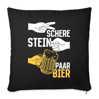 Schere, Stein, Paar, Bier - das perfekte Outfit - Sofakissenbezug 45 x 45 cm - Schwarz - Vorne