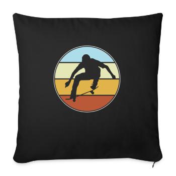 Skating Retro - Sofa pillowcase 17,3'' x 17,3'' (45 x 45 cm) - black - Front