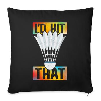 Badminton Badminton Player Gift - Sofa pillowcase 17,3'' x 17,3'' (45 x 45 cm) - black - Front