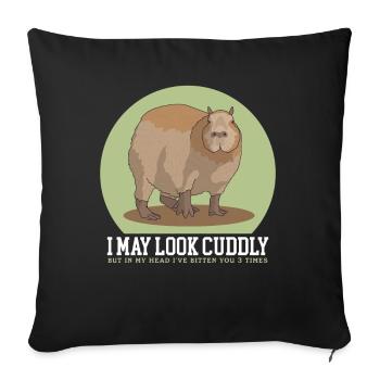 Capybara Capybaras Capybara Capybara Gift - Sofa pillowcase 17,3'' x 17,3'' (45 x 45 cm) - black - Front