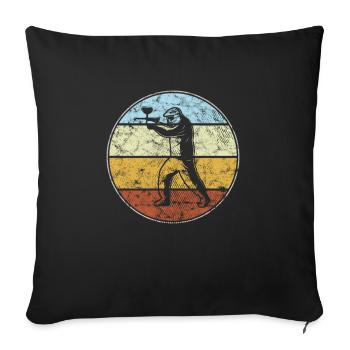 Paintball Retro - Sofa pillowcase 17,3'' x 17,3'' (45 x 45 cm) - black - Front