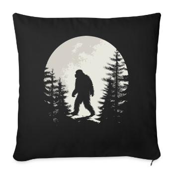 Spooky Bigfoot Silhouette Full Moon Mystery - Sofa pillowcase 17,3'' x 17,3'' (45 x 45 cm) - black - Front