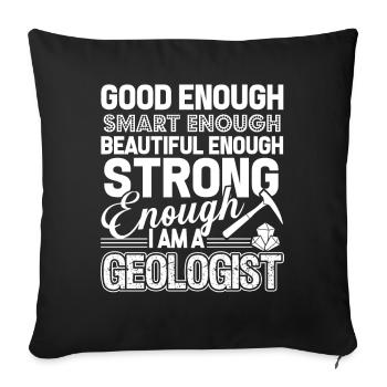 Geologist I'm A Strong Geologist - Sofa pillowcase 17,3'' x 17,3'' (45 x 45 cm) - black - Front