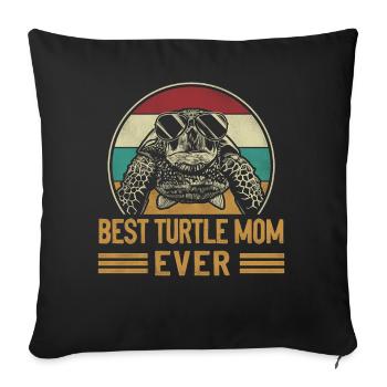 Sea Turtle Tortoise Mom Retro - Sofa pillowcase 17,3'' x 17,3'' (45 x 45 cm) - black - Front