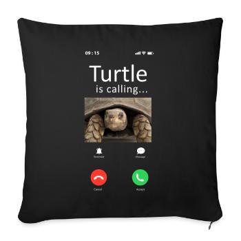Sea Turtle Tortoise Phone Display - Sofa pillowcase 17,3'' x 17,3'' (45 x 45 cm) - black - Front