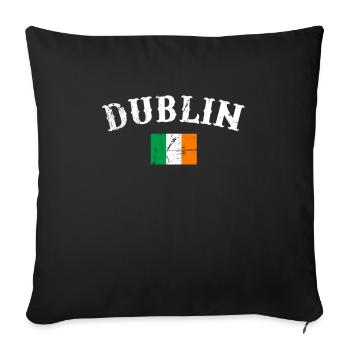 Dublin Vintage Irlande Drapeau irlandais Irlandais - Housse de coussin décorative 45 x 45 cm - noir - Devant