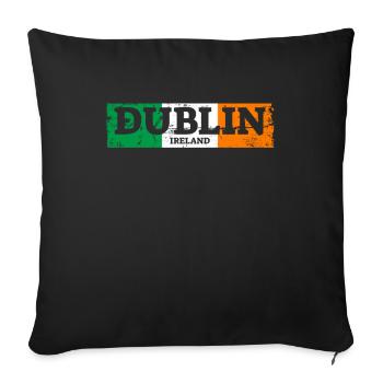 Dublin Vintage Irlande Drapeau irlandais Irlandais - Housse de coussin décorative 45 x 45 cm - noir - Devant