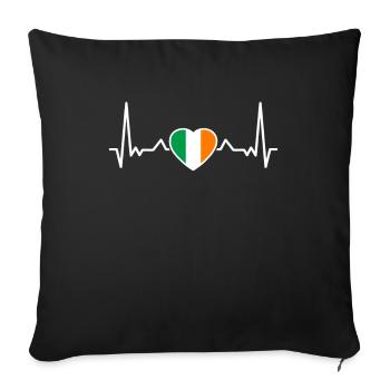 Ireland Heartbeat Irish Flag Irish - Sofa pillowcase 17,3'' x 17,3'' (45 x 45 cm) - black - Front