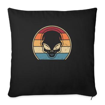 Conspiration extraterrestre d’OVNI - Housse de coussin décorative 45 x 45 cm - noir - Devant