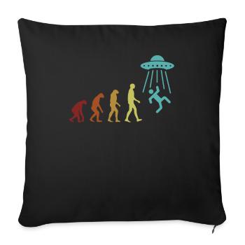 Alien Evolution Außerirdischer Ufo Conspiracy - Sofa pillowcase 17,3'' x 17,3'' (45 x 45 cm) - black - Front