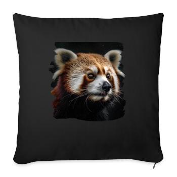 Little Panda realistic Red Panda Pandas - Sofa pillowcase 17,3'' x 17,3'' (45 x 45 cm) - black - Front