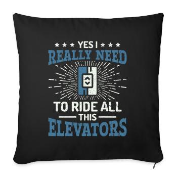 Elevator Mechanic - Aufzug Fahrstuhl Aufzugmonteur - Sofa pillowcase 17,3'' x 17,3'' (45 x 45 cm) - black - Front