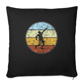 Tennis Rétro - Housse de coussin décorative 45 x 45 cm - noir - Devant