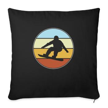 Snowboarding Retro - Sofa pillowcase 17,3'' x 17,3'' (45 x 45 cm) - black - Front