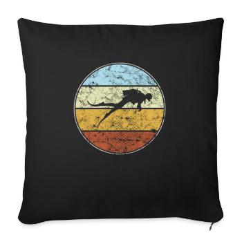 Diving Retro - Sofa pillowcase 17,3'' x 17,3'' (45 x 45 cm) - black - Front