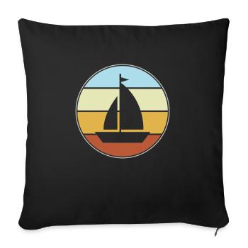 Rétro de la voile - Housse de coussin décorative 45 x 45 cm - noir - Devant