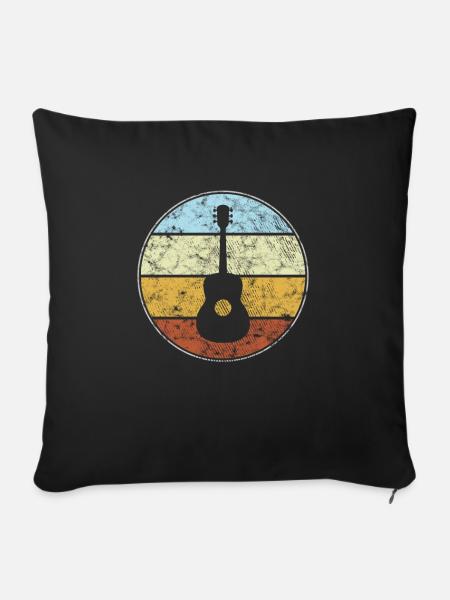 Gitarre Retro - Sofakissenbezug 45 x 45 cm - Schwarz