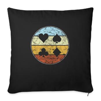 Poker Rétro - Housse de coussin décorative 45 x 45 cm - noir - Devant