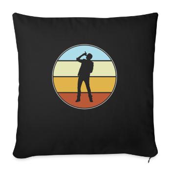 Sänger Retro - Sofakissenbezug 45 x 45 cm - Schwarz - Vorne