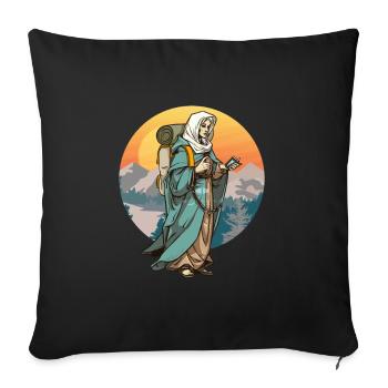 Sainte Marie en tant que géocacheuse - Geocaching Geocacher - Housse de coussin décorative 45 x 45 cm - noir - Devant