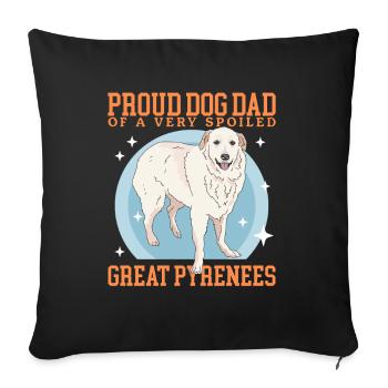 Pyrenean Mountain Dog Dad Dog Owner Gift - Sofa pillowcase 17,3'' x 17,3'' (45 x 45 cm) - black - Front