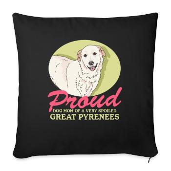 Pyrenean Mountain Dog Mom Dogs Dog Owner Gift - Sofa pillowcase 17,3'' x 17,3'' (45 x 45 cm) - black - Front