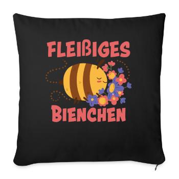 Fleißiges Bienchen - Sofakissenbezug 45 x 45 cm - Schwarz - Vorne