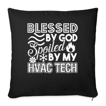 HVAC Technician Spoiled By My HVAC Tech - Sofa pillowcase 17,3'' x 17,3'' (45 x 45 cm) - black - Front
