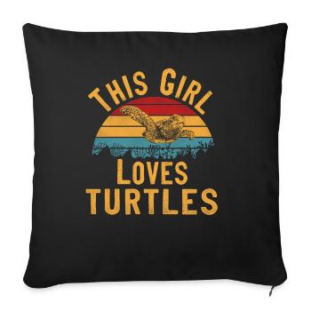 Sea Turtle Tortoise Retro Vintage - Housse de coussin décorative 45 x 45 cm - noir - Devant
