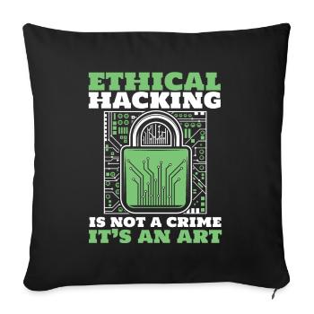 Le piratage éthique n’est pas un phishing renifleur de crime - Housse de coussin décorative 45 x 45 cm - noir - Devant