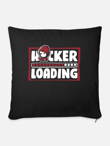 Hacker Loading Phishing Sniffer Social - Sofakissenbezug 45 x 45 cm - Schwarz