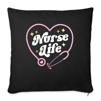 Nurse Life Retro Vintage Nursing Women Nurse Week - Sofa pillowcase 17,3'' x 17,3'' (45 x 45 cm) - black - Front