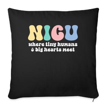NICU Nurse Retro Neonatal Intensive Care ICU Tiny - Sofa pillowcase 17,3'' x 17,3'' (45 x 45 cm) - black - Front