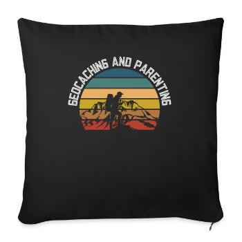 Géocachette et éducation des enfants - Geocaching - Housse de coussin décorative 45 x 45 cm - noir - Devant