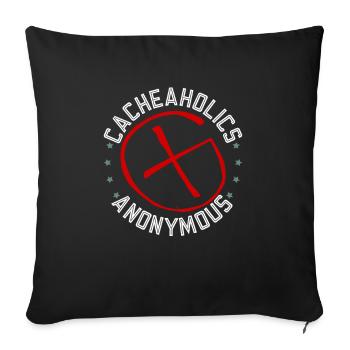 Cacheaholics Anonymous - Geocaching Geocacher - Housse de coussin décorative 45 x 45 cm - noir - Devant