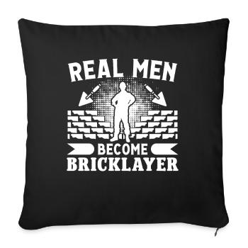 Les vrais maçons deviennent maçons maçons - Housse de coussin décorative 45 x 45 cm - noir - Devant