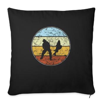 Fishing Retro - Sofa pillowcase 17,3'' x 17,3'' (45 x 45 cm) - black - Front