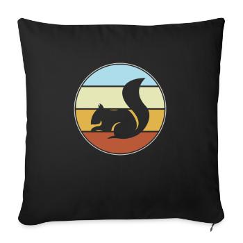 Squirrel Retro - Sofa pillowcase 17,3'' x 17,3'' (45 x 45 cm) - black - Front