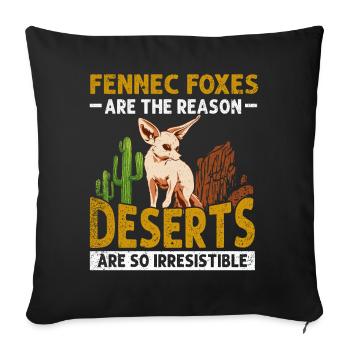 Les déserts de renards Fennek sont irrésistibles - Housse de coussin décorative 45 x 45 cm - noir - Devant
