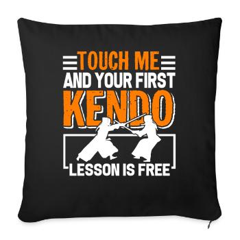 Kendo First Kendo Lesson Is Free - Sofa pillowcase 17,3'' x 17,3'' (45 x 45 cm) - black - Front