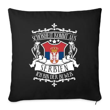 Serbien Serbe serbische Flagge - Sofakissenbezug 45 x 45 cm - Schwarz - Vorne